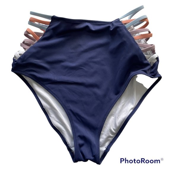 Victoria's Secret‎ PINK Navy Ladies High Waist Bikini Bottom, S - Picture 1 of 6